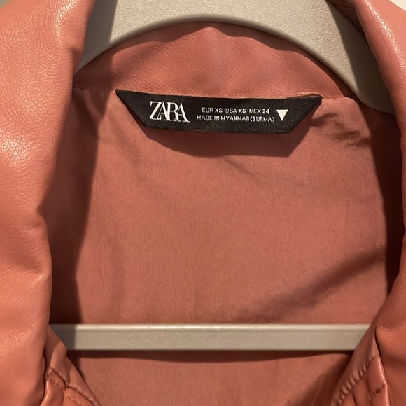 Zara Pink Oversized Faux Leather Jacket - Picture 9 of 10